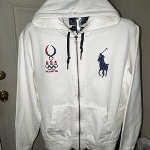 Polo Ralph Lauren US Olympic Team Official White Hoodie. Beijing Olympics ‘08